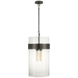 Visual Comfort Signature - S 5674BZ-CG - Four Light Pendant - Presidio - Bronze