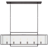 Visual Comfort Signature - S 5195AI-CG - Six Light Linear Pendant - Halle - Aged Iron