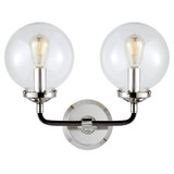 Visual Comfort Signature - S 2026PN/BLK-CG - Two Light Wall Sconce - Bistro - Polished Nickel and Black