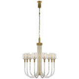 Visual Comfort Signature - KW 5401CRB/AB - Ten Light Chandelier - Reverie - Clear Ribbed Glass and Brass