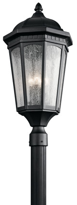 Kichler - 9533BKT - Three Light Outdoor Post Mount - Courtyard - Textured Black