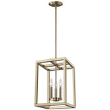 Generation Lighting. - 5134503-848 - Three Light Hall / Foyer Pendant - Moffet Street - Satin Brass
