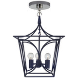 Visual Comfort Signature - KS 5143NVY/PN - Four Light Mini Lantern - Cavanagh - French Navy and Polished Nickel