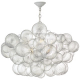 Visual Comfort Signature - JN 5112PW/CG - Eight Light Chandelier - Talia - Plaster White and Clear Swirled Glass