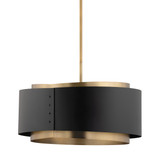Troy Lighting - F4413-PBR/SBK - One Light Pendant - Roux - Patina Brass