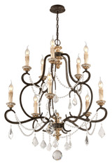 Troy Lighting - F3516-PZ/DG - Ten Light Chandelier - Bordeaux - Parisian Bronze