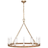 Visual Comfort Signature - CHC 5873AB/NRT - LED Chandelier - Darlana Wrapped - Antique-Burnished Brass and Natural Rattan