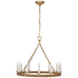 Visual Comfort Signature - CHC 5872AB/NRT - LED Chandelier - Darlana Wrapped - Antique-Burnished Brass and Natural Rattan