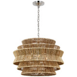 Visual Comfort Signature - CHC 5016PN/NAB - LED Chandelier - Antigua - Polished Nickel and Natural Abaca