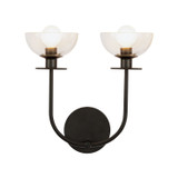 Alora - WV515212MBCL - Two Light Wall Vanity - Sylvia - Matte Black/Clear Glass