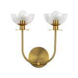 Alora - WV515212BGCL - Two Light Wall Vanity - Sylvia - Brushed Gold/Clear Glass