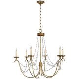 Visual Comfort Signature - CHC 1415AB-SG - Six Light Chandelier - Marigot - Antique-Burnished Brass