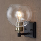 Uttermost - 22552 - One Light Wall Sconce - Kent - Black & Plated Antique Brass