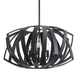 Uttermost - 22137 - Three Light Pendant - Thales - Matte Black