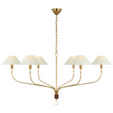 Visual Comfort Signature - AL 5006HAB/SDL-L - LED Chandelier - Griffin - Hand-Rubbed Antique Brass and Saddle Leather