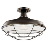 Kichler - 49993OZ - One Light Outdoor Pendant/Semi Flush - Pier - Olde Bronze