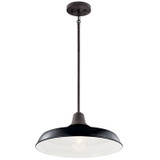 Kichler - 49993BK - One Light Outdoor Pendant/Semi Flush - Pier - Black