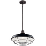Kichler - 49993BK - One Light Outdoor Pendant/Semi Flush - Pier - Black