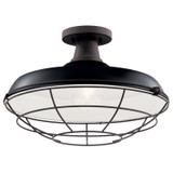 Kichler - 49993BK - One Light Outdoor Pendant/Semi Flush - Pier - Black