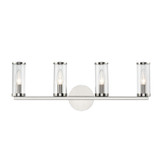 Alora - WV309044PNCG - Four Light Bathroom Fixture - Revolve - Clear Glass/Polished Nickel