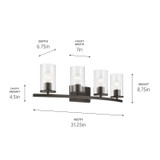 Kichler - 45498OZCLR - Four Light Bath - Crosby - Olde Bronze