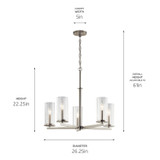 Kichler - 43999NI - Five Light Chandelier - Crosby - Brushed Nickel