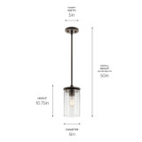 Kichler - 43996OZ - One Light Mini Pendant - Crosby - Olde Bronze