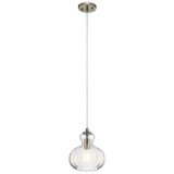 Kichler - 43956NI - One Light Mini Pendant - Riviera - Brushed Nickel