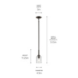 Kichler - 43674OZCLR - One Light Mini Pendant - Shailene - Olde Bronze
