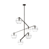 Visual Comfort Modern - SLCH354CBF - Six Light Chandelier - Lowing - Blackened Forged