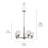 Kichler - 43671NICLR - Five Light Chandelier - Shailene - Brushed Nickel