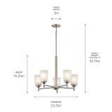 Kichler - 43671NI - Five Light Chandelier - Shailene - Brushed Nickel