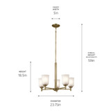 Kichler - 43671NBR - Five Light Chandelier - Shailene - Natural Brass