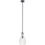 Kichler - 42456BK - One Light Pendant - Everly - Black