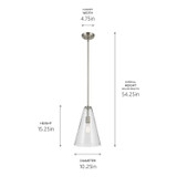 Kichler - 42199NICS - One Light Pendant - Everly - Brushed Nickel