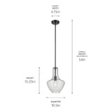 Kichler - 42141BKCS - One Light Pendant - Everly - Black