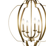 Kichler - 42138NBR - Four Light Foyer Pendant - Voleta - Natural Brass