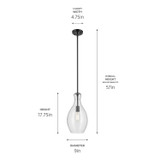 Kichler - 42047BKCS - One Light Pendant - Everly - Black
