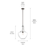 Kichler - 42046OZ - One Light Pendant - Everly - Olde Bronze