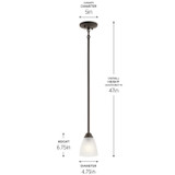 Kichler - 43640OZ - One Light Mini Pendant - Jolie - Olde Bronze