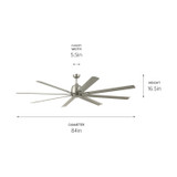 Kichler - 310285NI - 84"Ceiling Fan - Breda - Brushed Nickel