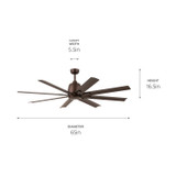 Kichler - 310265SNB - 65"Ceiling Fan - Breda - Satin Natural Bronze