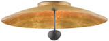 Currey and Company - 9999-0049 - Two Light Flush Mount - Pinders - Contemporary Gold Leaf/French Black
