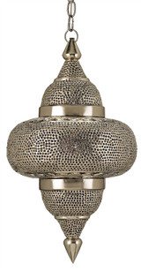 Currey and Company - 9103 - One Light Pendant - Tangiers - Nickel/Copper/Lacquer/Amber