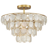 Currey and Company - 9000-1087 - One Light Semi-Flush Mount - Bon Vivant - Natural/Gold