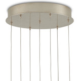 Currey and Company - 9000-1035 - Seven Light Pendant - Glace - White/Antique Brass