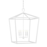 Currey and Company - 9000-0980 - Four Light Chandelier - Denison - Gesso White