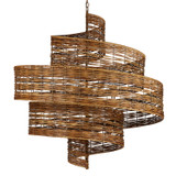 Currey and Company - 9000-0925 - Five Light Chandelier - Hiroshi Koshitaka - Khaki/Natural Rattan