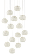 Currey and Company - 9000-0912 - 15 Light Pendant - Piero - Sugar White