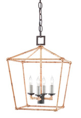 Currey and Company - 9000-0873 - Four Light Lantern - Denison Rattan - Mole Black/Natural